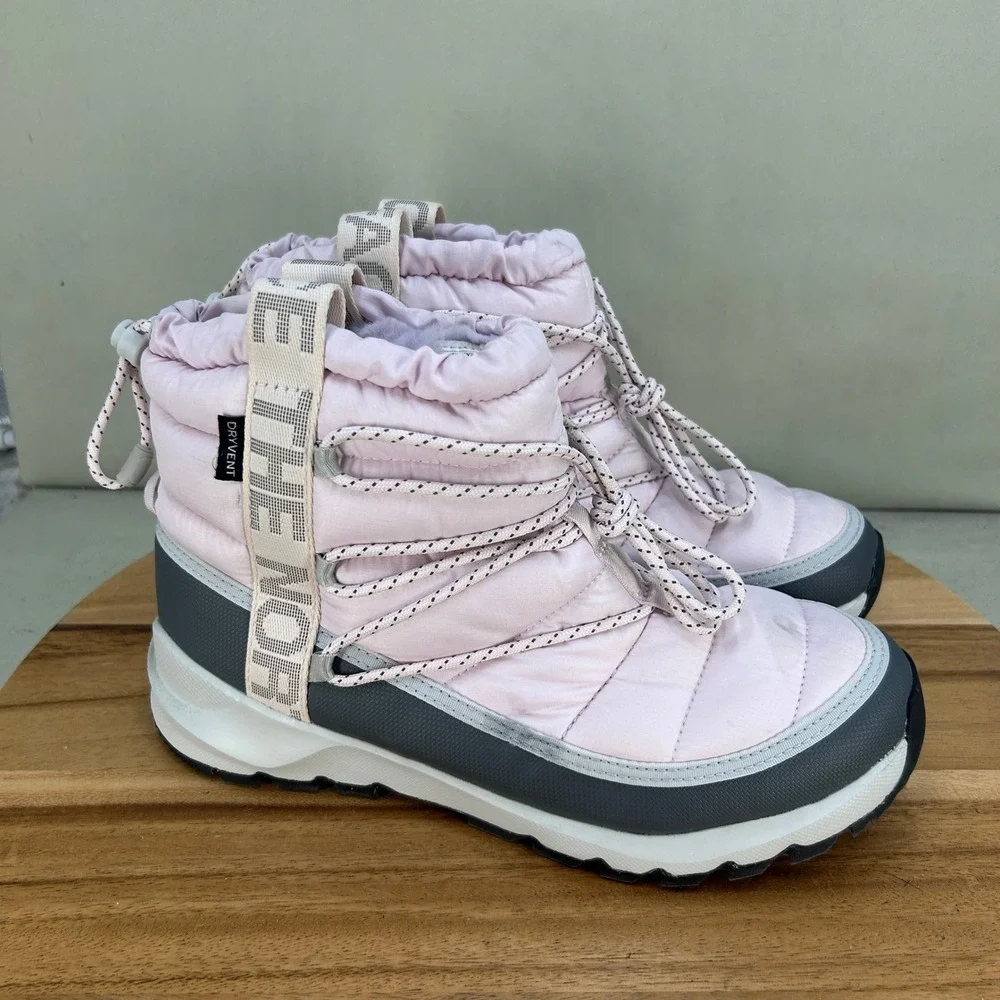 The North Face Womens ThermoBall Lace Up Waterproof Boots Pink NF0A5LWD Size 10